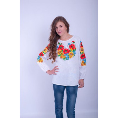 Embroidered blouse for girl "Ukrainian Bouquet"